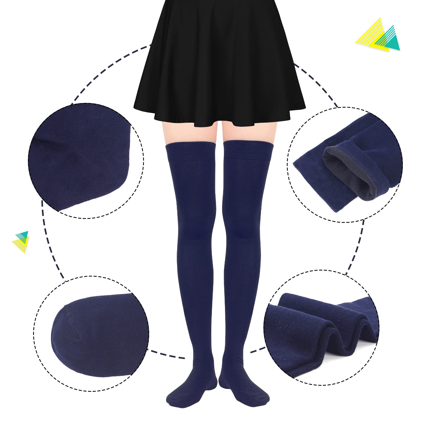 Trendy Women's Knee High Socks - Warm Thigh High Stockings for Cosplay, Athletic Wear & Winter Fashion | Striped Long Socks for Casual Outfits, Costume Parties & Cold Weather Comfort