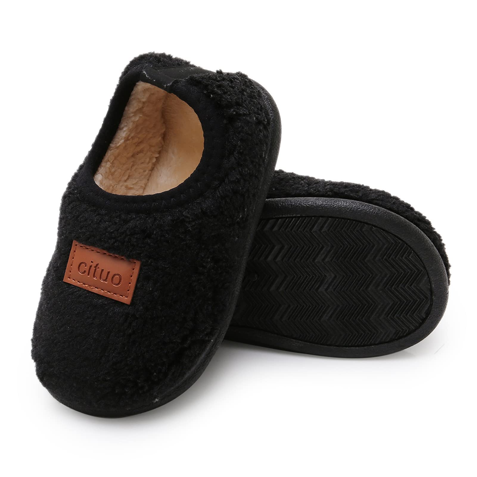 RVROVIC Kids' Fuzzy Fleece Slippers - Warm Winter House Shoes for Boys & Girls | Non-Slip Indoor Toddler Slippers for Home, School & Playtime