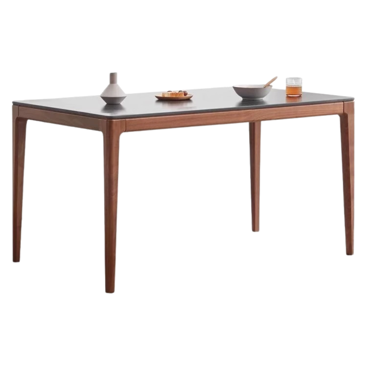63x33.5x29.5 inch / 160x85x75 сm / Rich Dark Walnut Color top Black color /Black Walnut Dining table