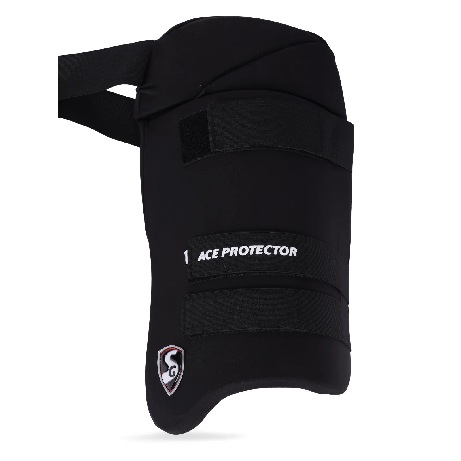 SG Combo Ace Protector Adult Thigh Guard - Black - High Impact Protection for Football, Hockey & Rugby - Perfect for Training & Competitive Sports