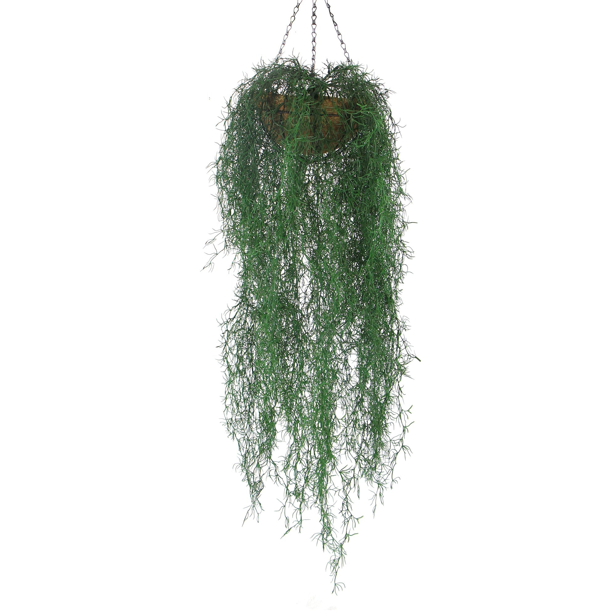 135cm Long Hanging Artificial Spanish Moss Basket - UV Resistant Faux Greenery for Indoor/Outdoor Decor, Patio, Garden & Wedding Centerpieces