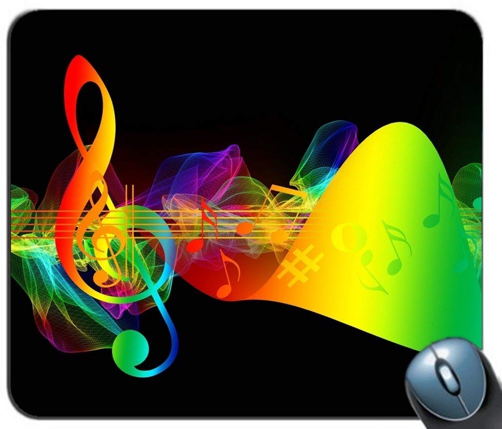Precision Stitched Gaming Mouse Pad - Non-Slip Rubber Base with Treble Clef Music Design - Large Rectangle Mouse Mat for PC, Laptop, Office & Esports Gaming
