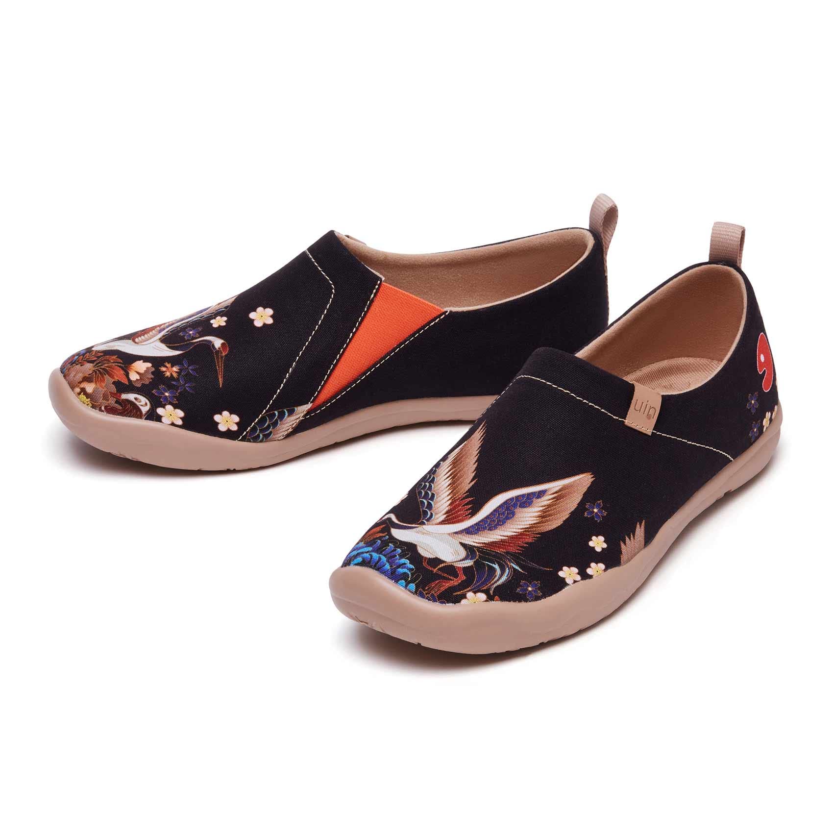 UIN Women's Art Travel Slip-On Shoes - Lightweight Breathable Casual Loafers for Women - Comfortable Walking Flats for Travel, Work & Everyday Wear