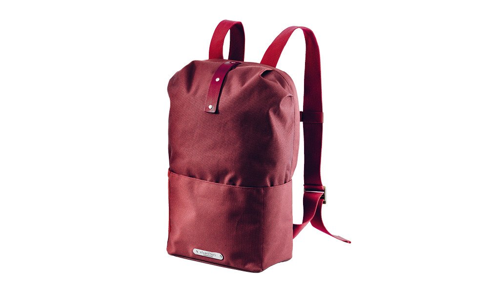Brooks England Dalston Bike Pannier Bag - 20L Medium Size, Waterproof Cycling Backpack for Commuters, Red/Maroon - Perfect for Urban Cycling, Work Commute & Grocery Shopping