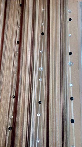 5 Strings 59 Inches Crystal Glass Bead String Curtains for Living Room, Bedroom, Window & Door - Luxury Decorative Beaded Doorway Curtain for Home Decor, Wedding Backdrop & Room Partition