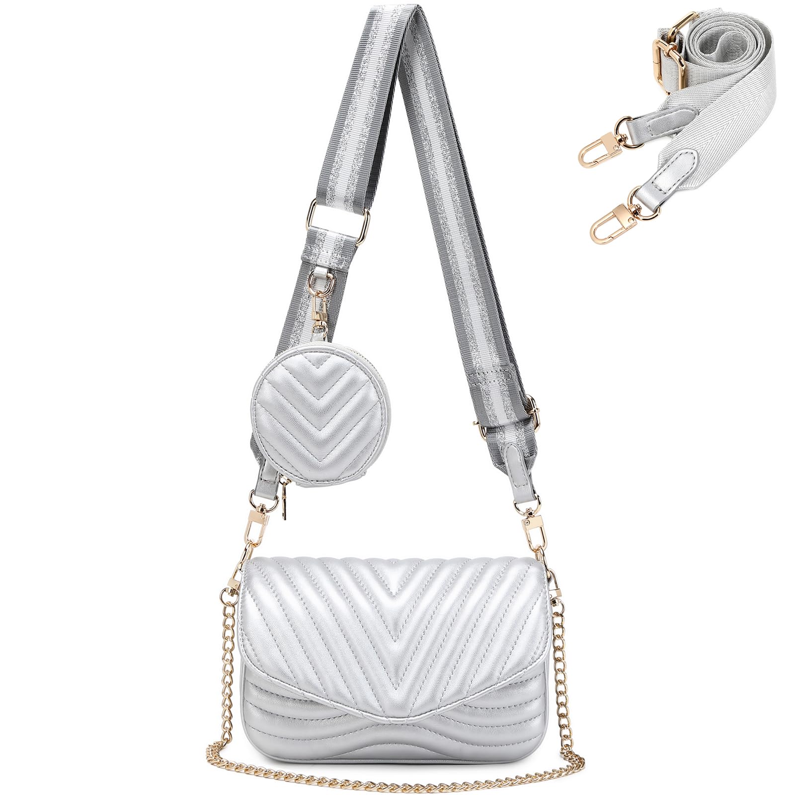JEEHAN Quilted Crossbody Bags for Women - Stylish Designer Shoulder Handbag & Small Purse - Perfect for Everyday Use, Travel, and Shopping