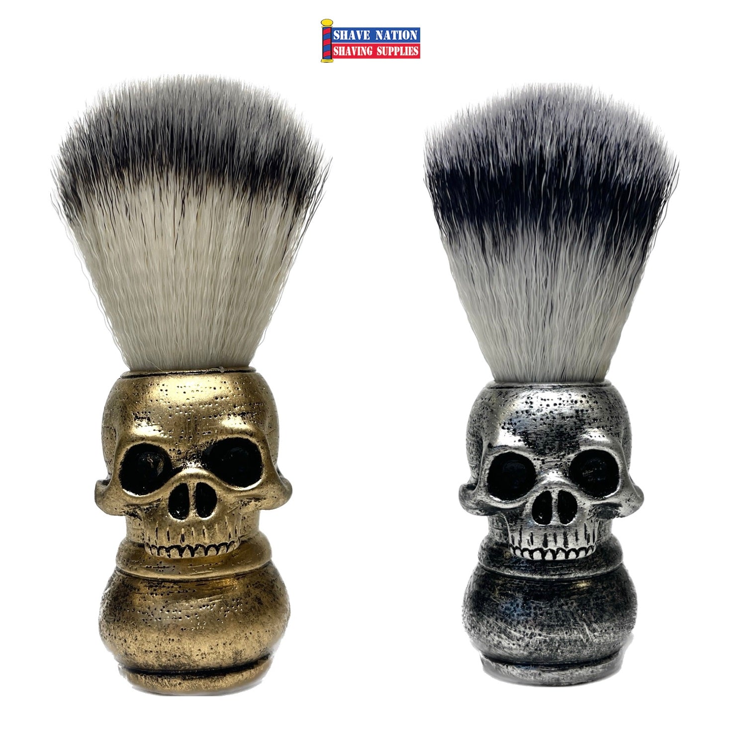 Premium Synthetic Shaving Brush with Ergonomic Skull Handle - Soft Bristles for Smooth Shaving - Perfect for Wet Shaving & Travel Grooming Kits