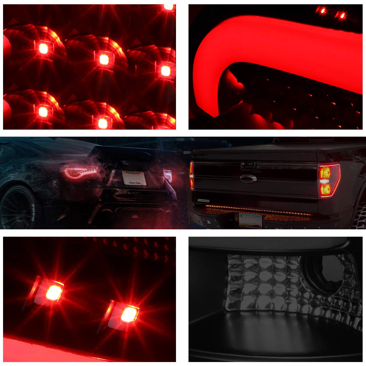 PM PERFORMOTOR 3D LED Tube Bar Tail Lights Brake Lamps Assembly - Compatible with Toyota Tacoma 2005-2015, Black Housing/Smoked Lens - Upgrade Your Truck's Style & Safety for Night Driving & Off-Road Adventures
