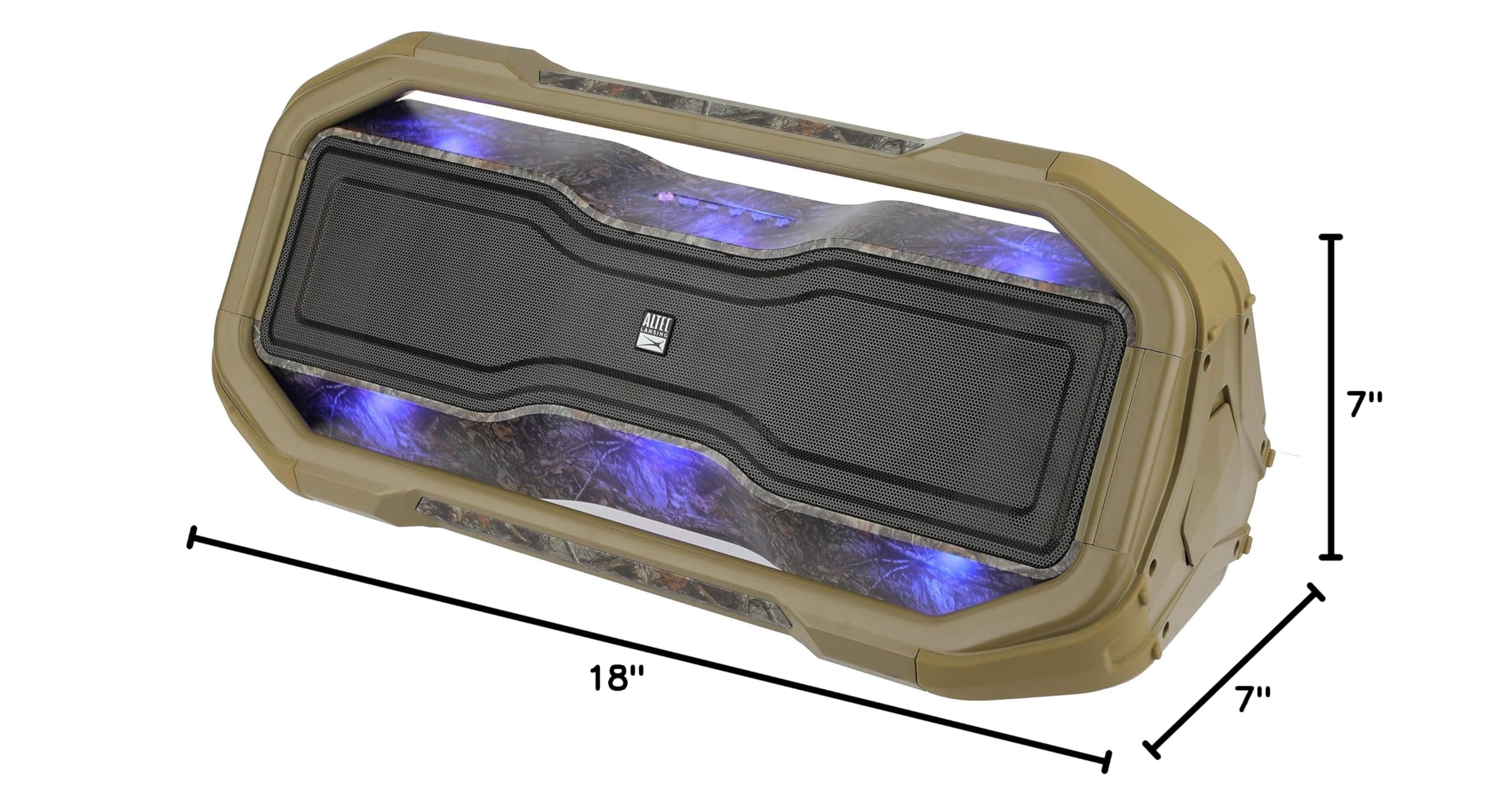 Altec Lansing x Realtree ROCKBOX XL Wireless Bluetooth Speaker - Portable Waterproof Speaker with 20-Hour Playtime, 5 LED Light Modes & Floating Design - Perfect for Pool Parties, Camping, Beach Outings & Outdoor Adventures