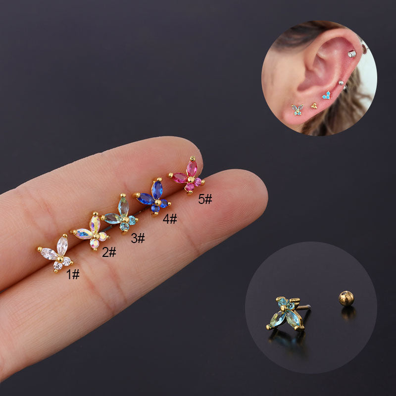20G Cartilage Tiny Stud Earrings - Butterfly Design Stainless Steel Earrings for Women | Perfect for Daily Wear, Parties & Gifts