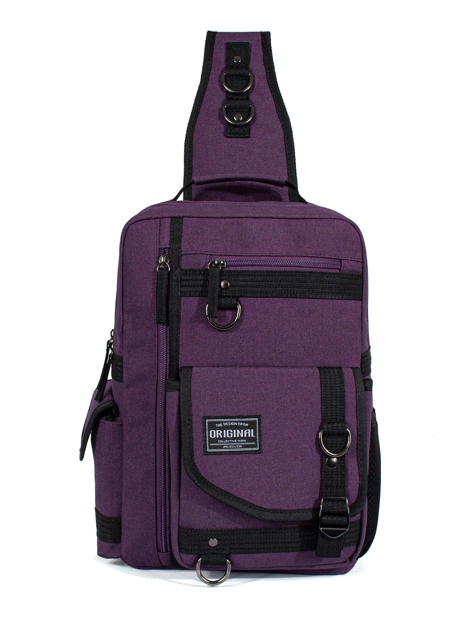 Leaper Men's Messenger Bag - Durable Crossbody Sling Shoulder Bag for Outdoor & Travel - Waterproof & Lightweight (Purple) - Perfect for Commuting, Hiking, and Daily Use
