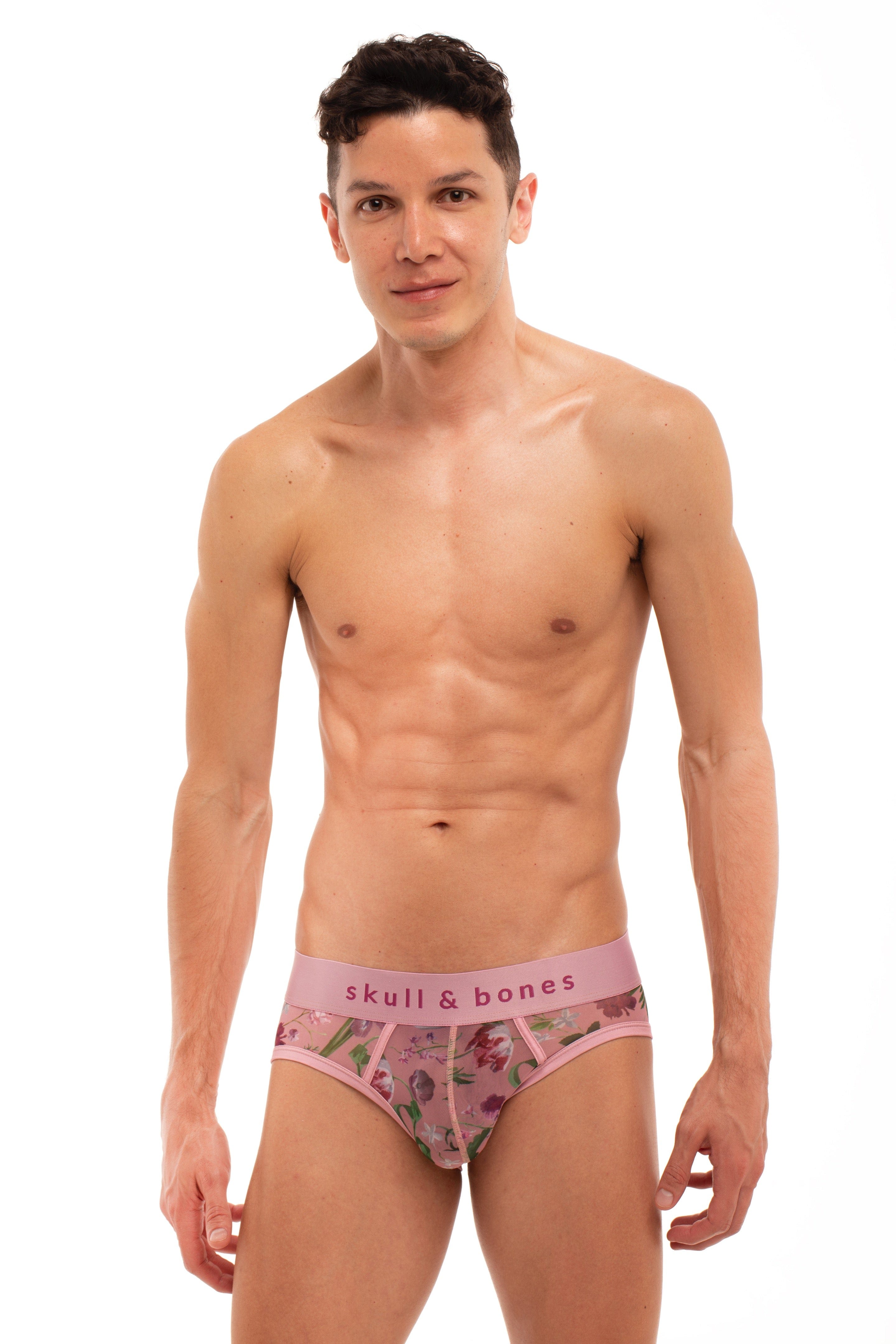 Dutch Floral Mesh Brief Pink - Comfortable Lace Underwear for Women, Breathable & Soft Panties, Perfect for Daily Wear, Sleep & Special Occasions