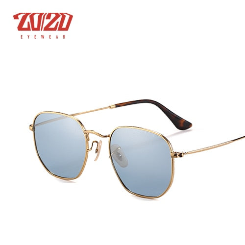 20/20 Polarized Square Metal Unisex Sunglasses - UV400 Protection, Lightweight & Durable Frame - Perfect for Driving, Outdoor Sports & Beach Vacations
