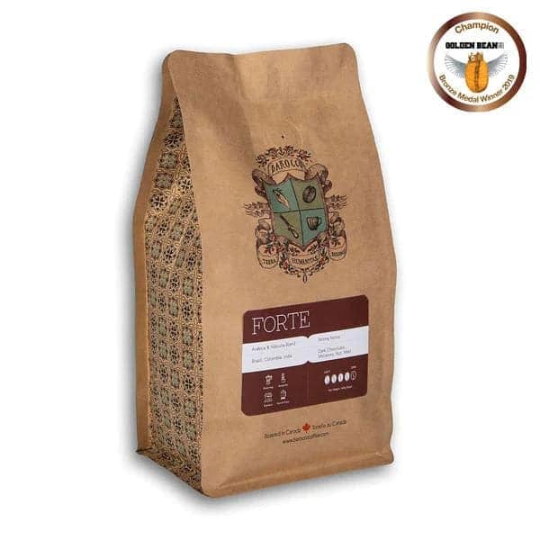 Barocco Coffee Forte Whole Beans 1kg - Premium Italian Dark Roast Coffee Beans for Espresso & Drip Coffee - Perfect for Home Brewing, Office Use & Gifts