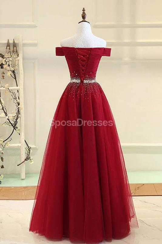 Sparkling Off Shoulder Rhinestone Beaded Red Long Evening Gown - Elegant Prom & Formal Party Dress 12317 | Perfect for Homecoming, Prom Night, Wedding & Black Tie Events
