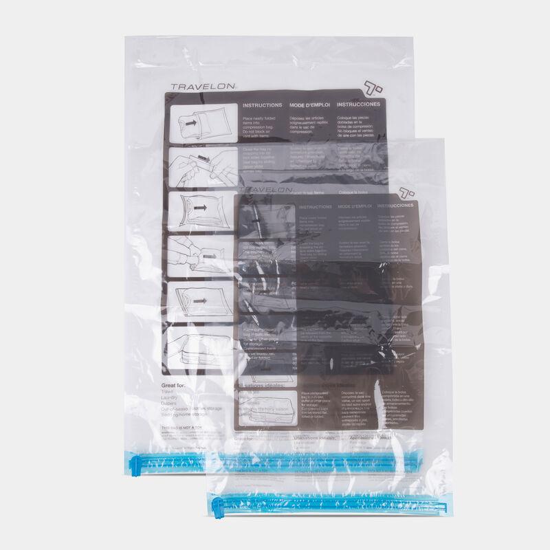 Travelon Set of 2 Premium Vacuum Compression Packing Bags for Travel - Space Saving Luggage Organizers for Clothes, Blankets & Accessories | Perfect for Vacations, Camping & Business Trips