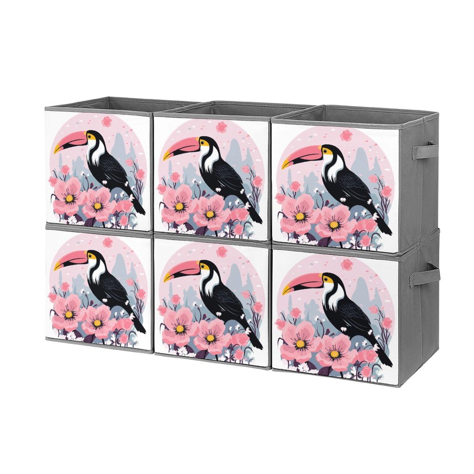Collapsible Waterproof Storage Cube Bins with Handles - 6-Pack Organizer Baskets for Toys, Clothes & Home Organization | Perfect for Closets, Bedrooms, Offices & Kids' Rooms