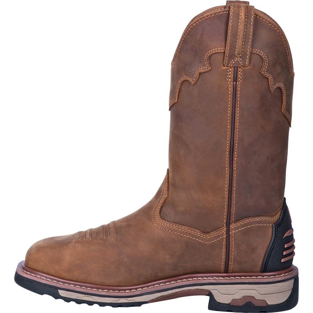 Dan Post Men's Blayde Waterproof Steel Toe Work Boots - Brown Leather Safety Shoes for Construction & Outdoor Work - Size 12 D (US) - Slip Resistant & Comfortable for All-Day Wear