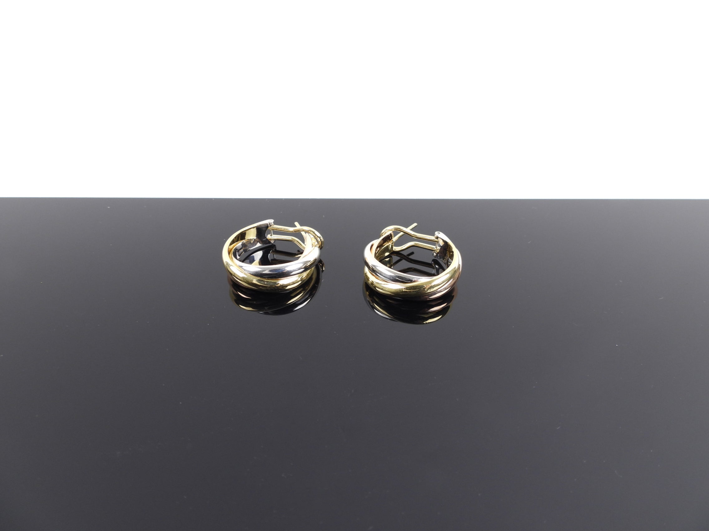 Cartier 18k Tri-Color Gold Trinity XL Hoop Earrings for Women - Luxury Jewelry Gift for Anniversary, Birthday & Special Occasions