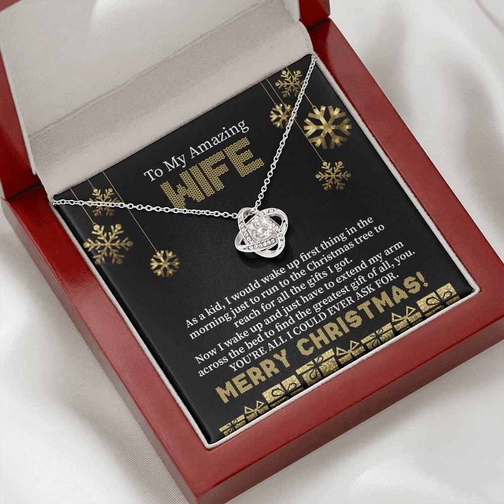 Beautiful 'To My Amazing Wife' Necklace - Elegant Christmas & Birthday Jewelry Gift for Soulmate with Message Card & Gift Box - Perfect for Anniversaries, Valentine's Day & Romantic Surprises