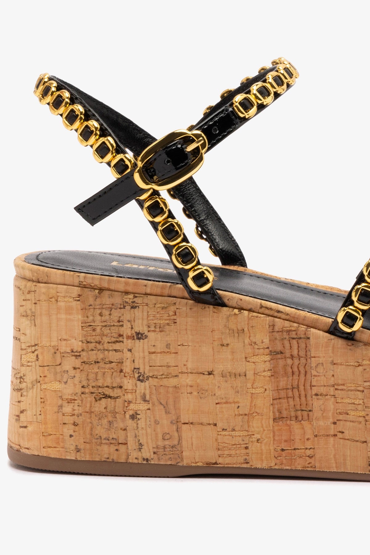 Gio Milanina Black Patent Leather & Natural Cork Flatform Sandals - Comfortable Women's Shoes for Casual Outings & Summer Wear