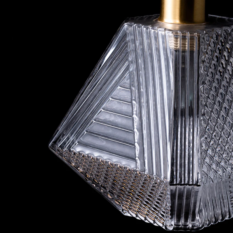 Vintage Diamond Cut Art Deco Pendant Light - Elegant Ceiling Fixture for Dining Room, Kitchen & Bedroom Lighting
