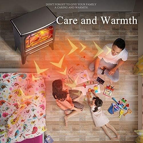 1800W Electric Stove Heater with Realistic Flame Effect - Freestanding Portable Fireplace for Home & Office - Modern Electric Fireplace with Log Burning Simulation for Winter Warmth & Cozy Ambiance