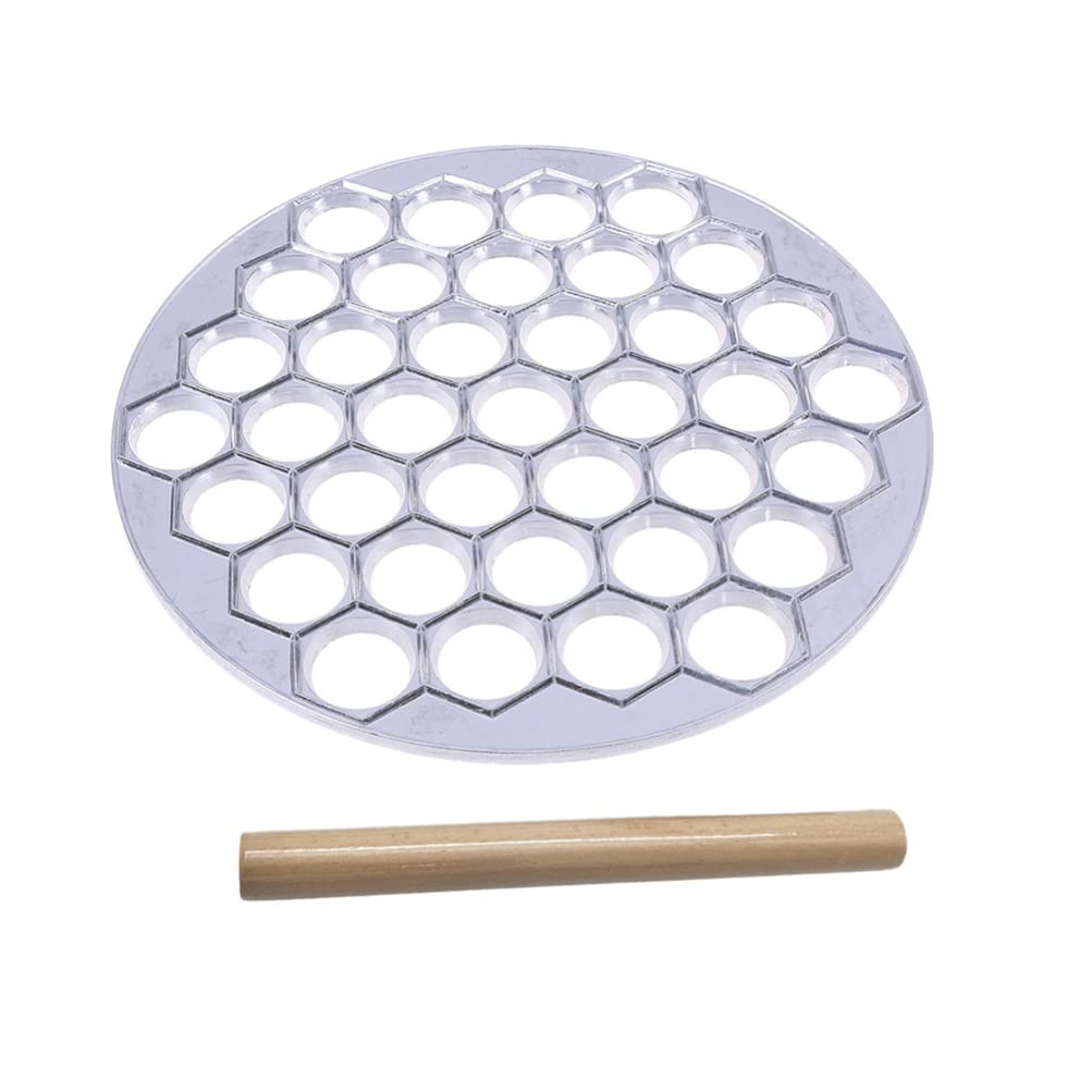 Cabilock 37-Hole Dumpling Maker - Plastic Dumpling Press Mold for Pelmeni, Ravioli & Dumplings - Includes Rolling Pin - Perfect for Homemade Dumplings, Pastry & Kitchen Cooking Tools - Ideal for Family Meals, Party Snacks & Asian Cuisine Preparation