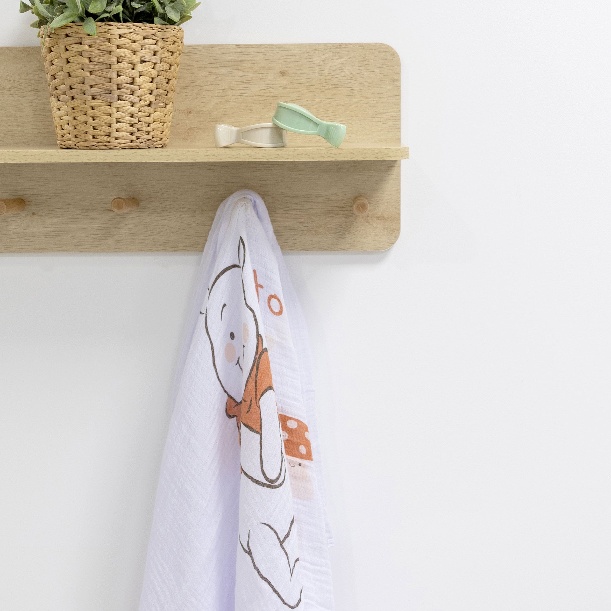 Disney Winnie the Pooh Muslin Baby Wrap & Stroller Clips Set - Soft Swaddle Blanket and Pram Security Clips for Newborns, Infants - Perfect for Nursing, Sleeping, and On-the-Go Comfort