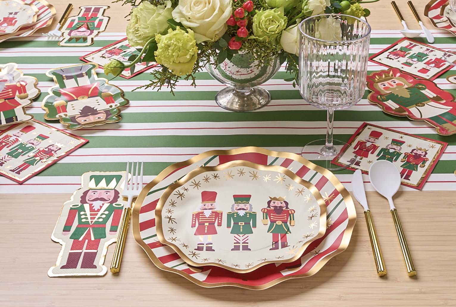 Premium Nutcracker Christmas Table Decor Set - Holiday Dinner Party Centerpiece for Festive Season