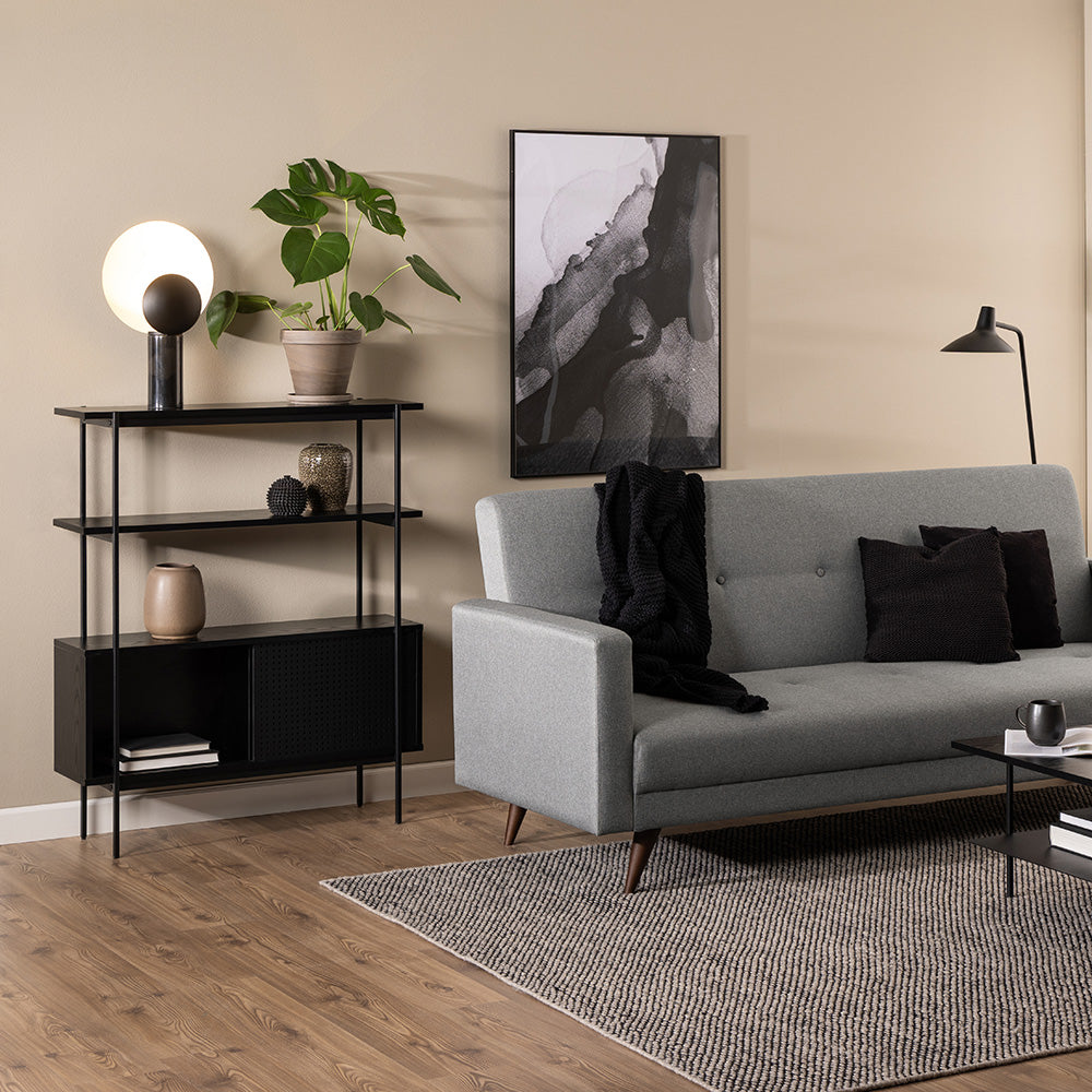 KREMAN 94cm Black Display Unit - Modern Shelf for Living Room, Bedroom & Office Storage & Organization