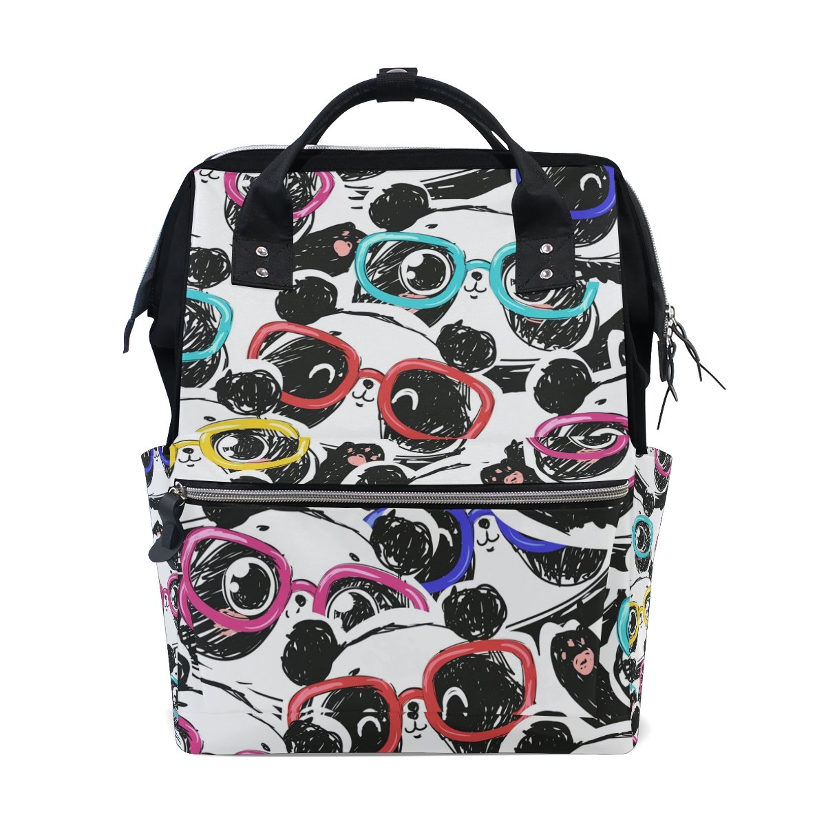 JSTEL Cute Panda with Glasses Laptop Backpack - 15.6 Inch College School Bag for Students, Lightweight Travel Backpack with Shoulder Strap, Perfect for Campus, Work & Daily Commute