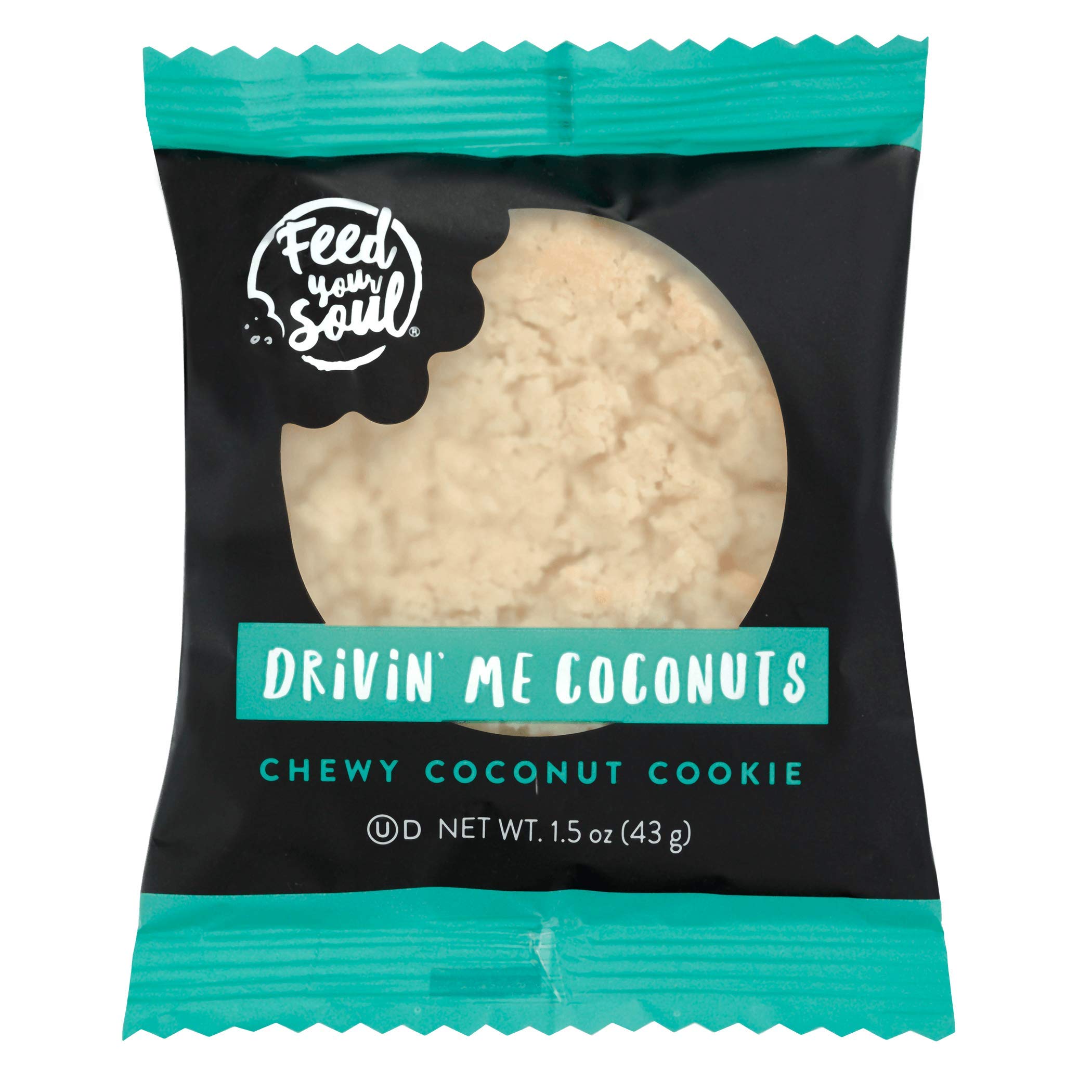 Drivin' Me Coconuts Cookies - 60 Individually Wrapped Coconut Cookies - Perfect for Office Snacks, Party Favors & Gift Baskets