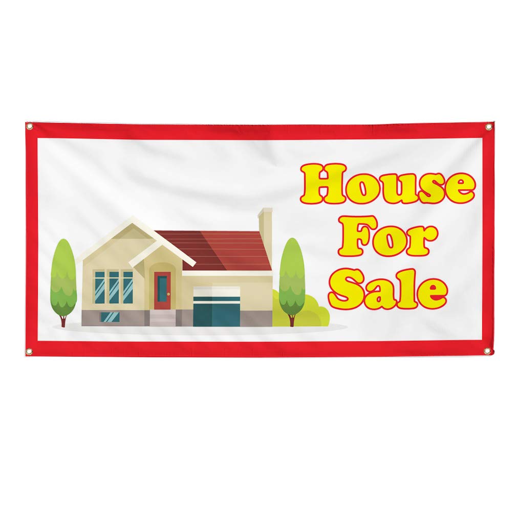 Custom Vinyl Banner for Sale - Durable Outdoor Weatherproof House Advertising Sign with 10 Grommets (60x144 Inches) - Perfect for Real Estate Yard Signs, Business Promotion & Event Displays