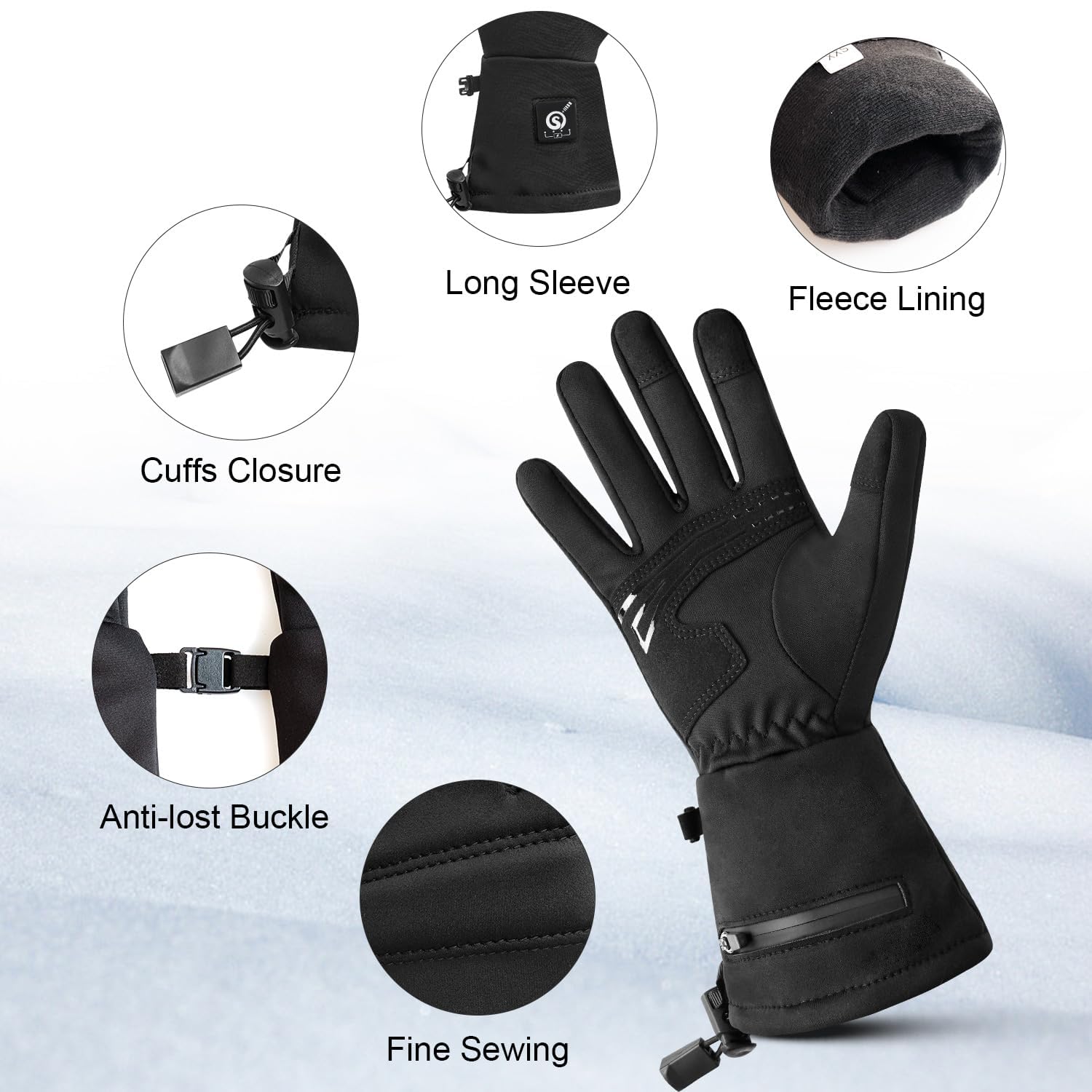 Rechargeable Battery Heated Gloves for Men & Women - Windproof Winter Glove Liners with Upgraded Heating Technology - Thin & Warm Hand Warmer for Skiing, Snowboarding, Hunting & Outdoor Activities