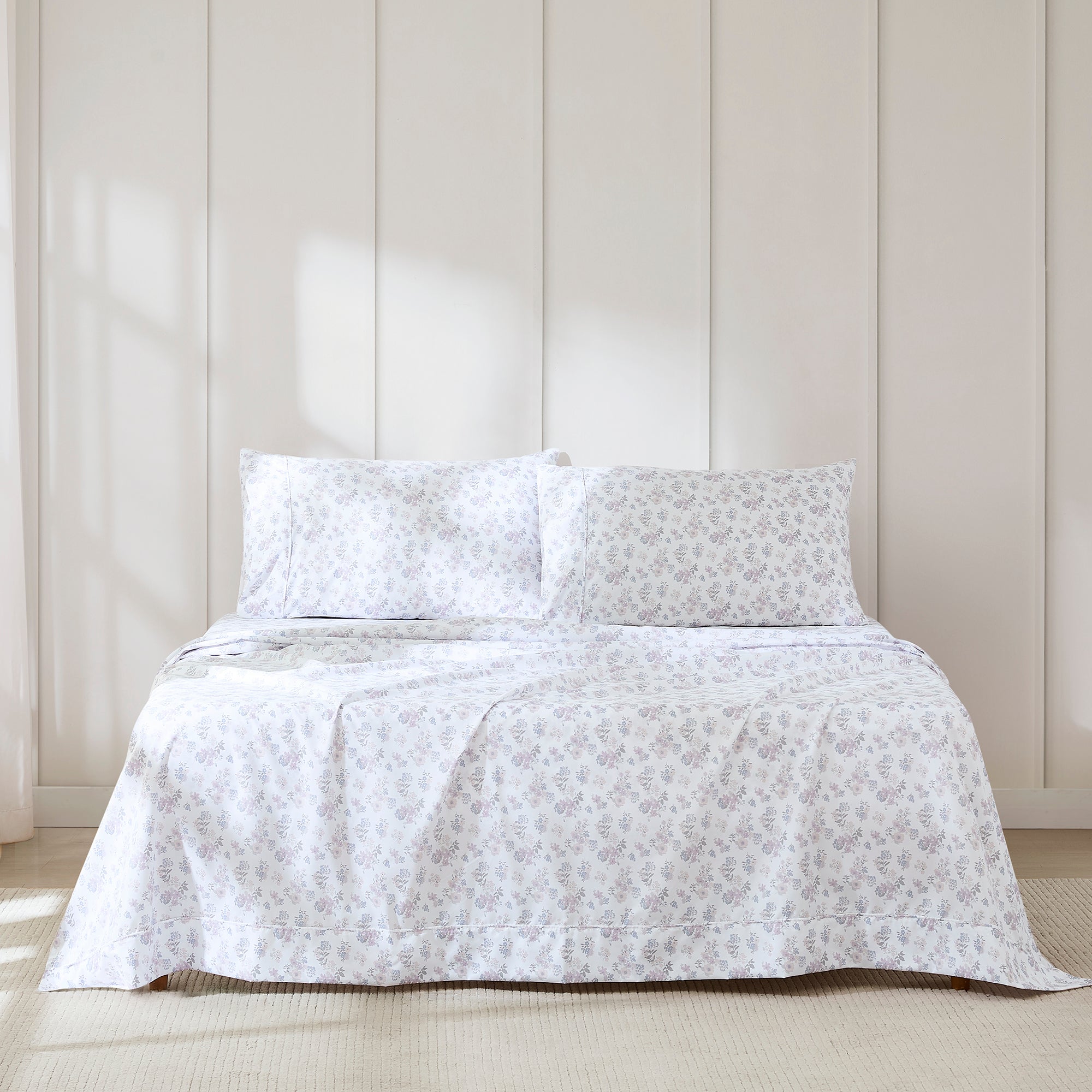 Premium Suzette Sheet Set - Soft & Breathable 100% Cotton Bed Sheets - Queen Size, 4-Piece Set for Ultimate Comfort - Perfect for Home, Hotel, and Guest Room Use