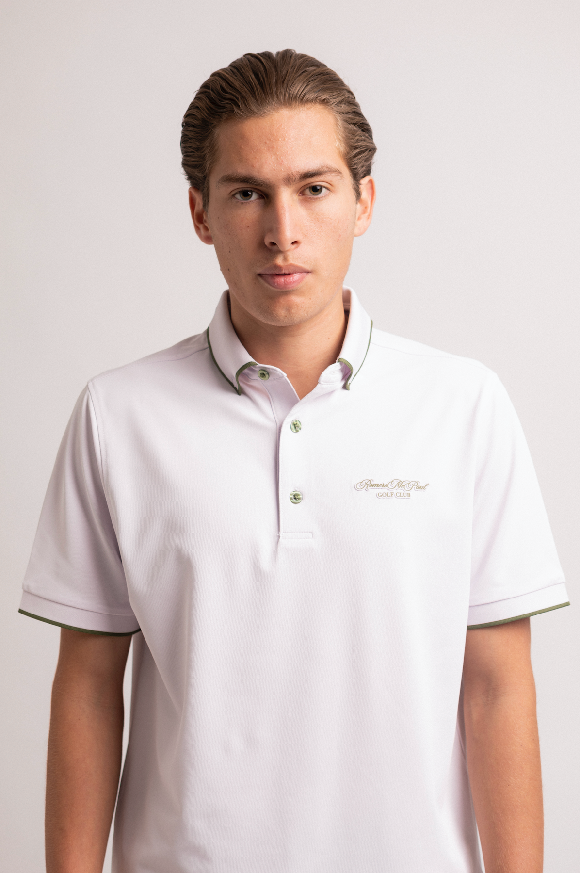 Premium R&M Men's Golf Polo Shirt - Breathable White Performance Polo for Golf & Casual Wear - Ideal for Golf Tournaments, Office & Outdoor Activities