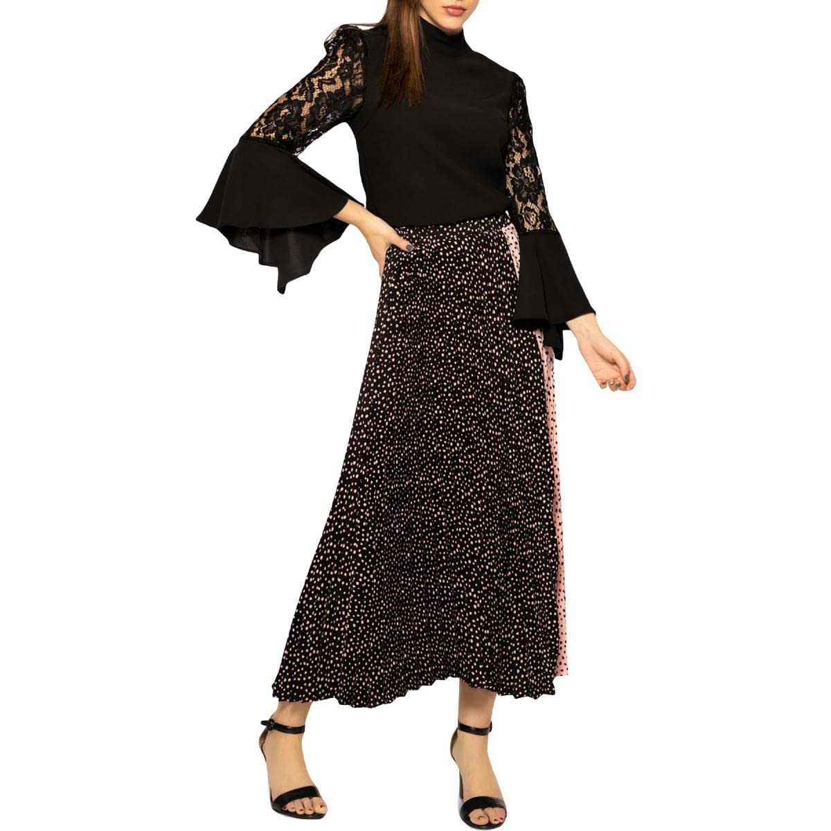 Gracia Women's Lace Bell Sleeve Blouse - Elegant Floral Lace Top for Office, Party & Date Night | Trendy Feminine Tunic Shirt with Ruffle Detail