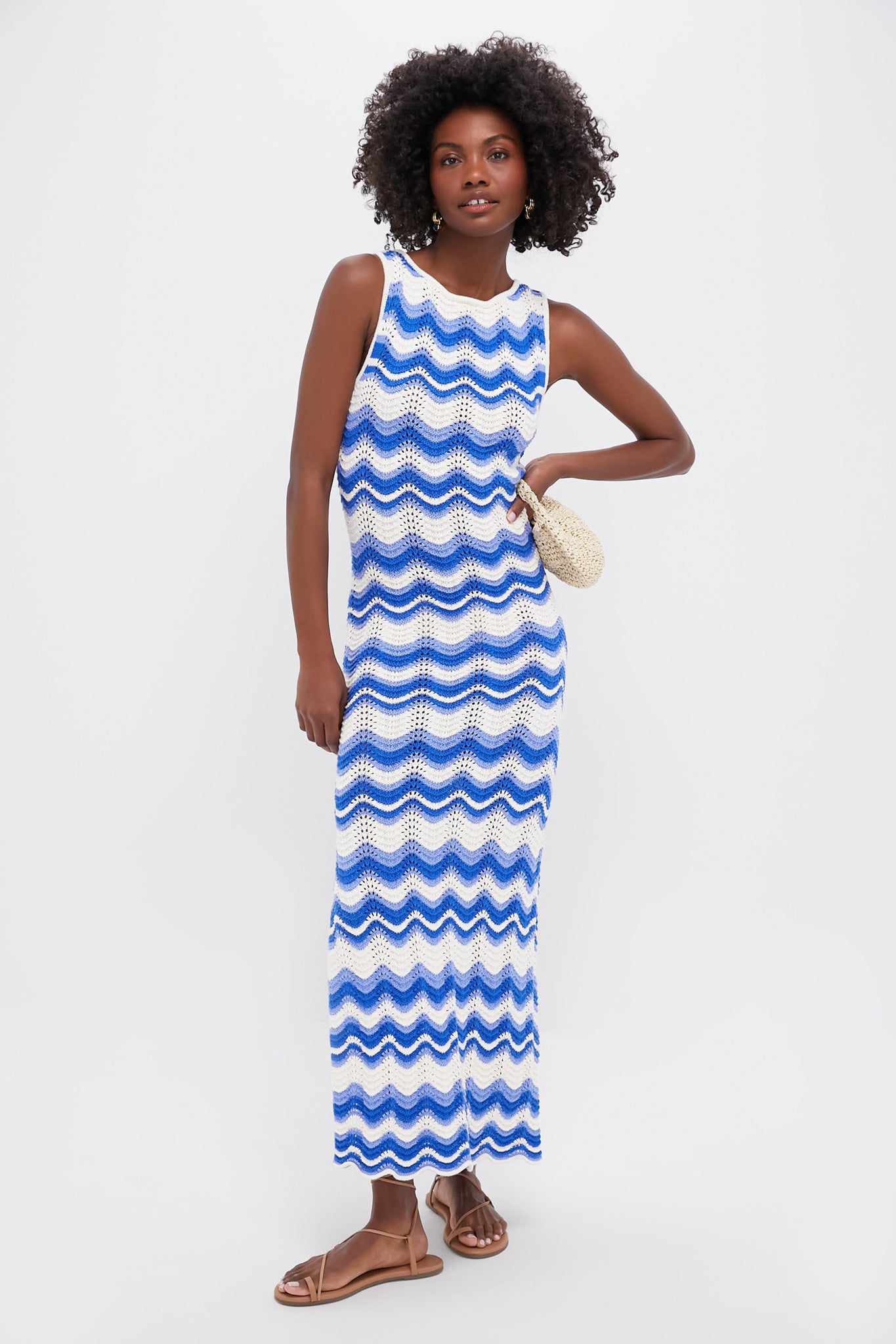 Blue Wave Leighton Maxi Dress - Flowy Summer Beach Dress for Women, Boho Long Dress with Pockets, Perfect for Vacations, Weddings & Outdoor Events