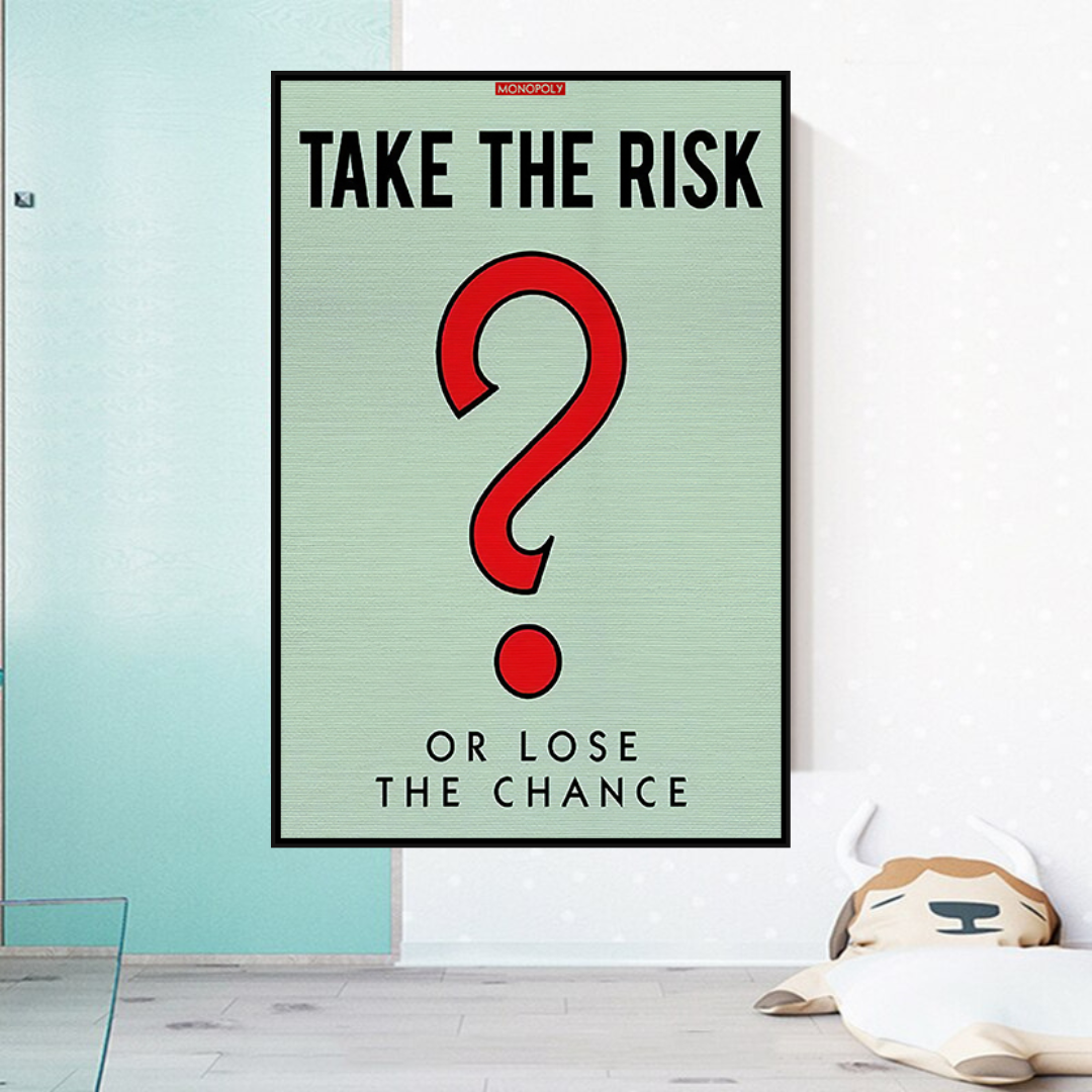 Alec Monopoly Take the Risk Canvas Wall Art - Modern Pop Art Painting for Home & Office Decor | Perfect for Living Room, Bedroom, or Gift