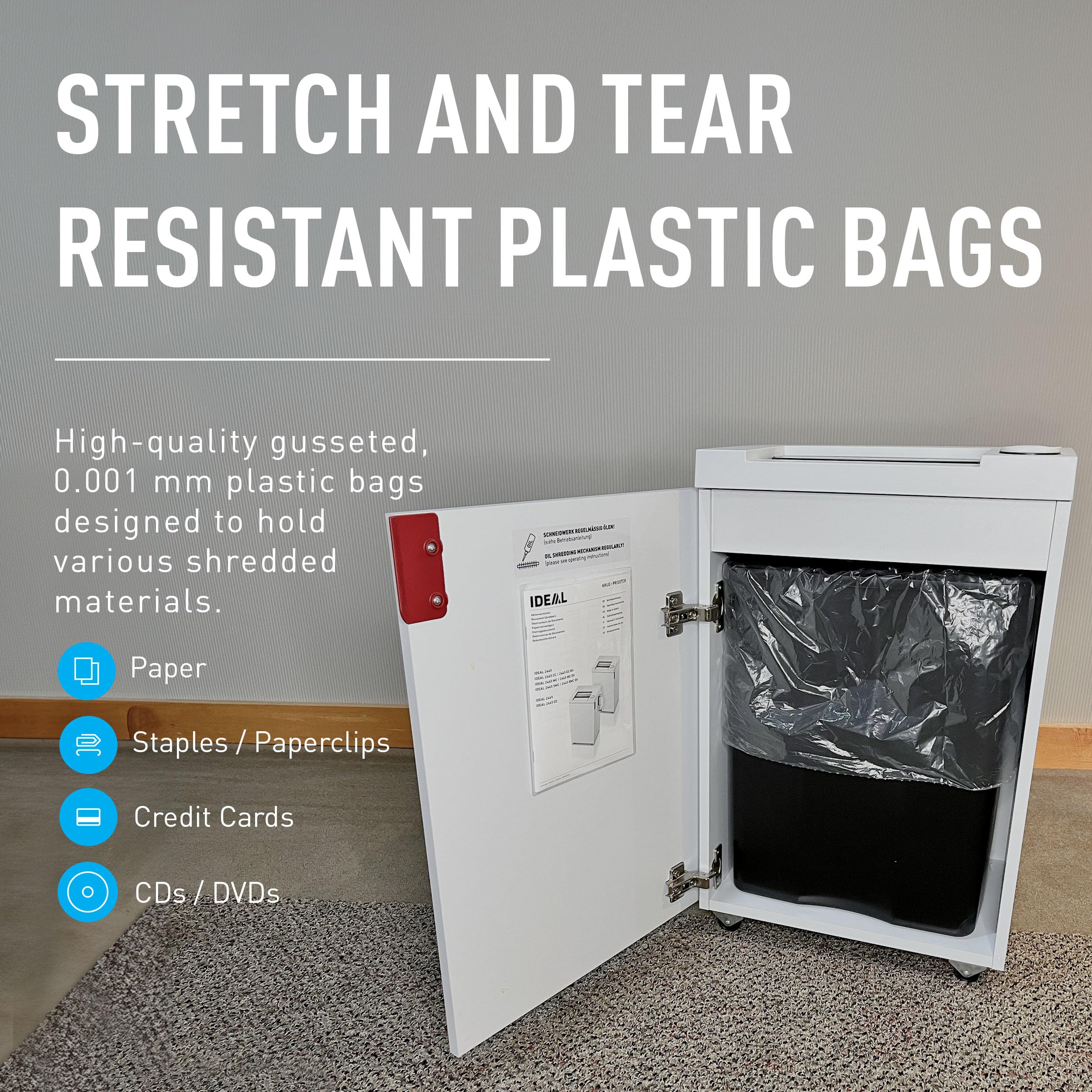 IDEAL Shredder Oil and Bag Kit - 12 Gallon Shredder Bags (80 Count) + 4 Pints Shredder Oil - Compatible with IDEAL 2270, 2360, 2404, 2465, 2445 SC/CC/SMC Models - Perfect for Office Document Security & Paper Shredder Maintenance