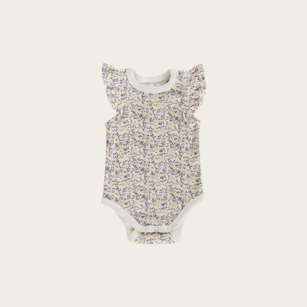 Floral Frill Singlet Bodysuit for Women - Summer Sleeveless Romper with Ruffles - Perfect for Beach Vacations, Music Festivals & Date Nights
