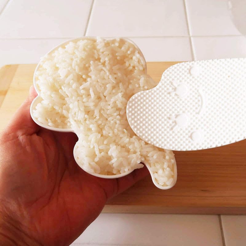 GENIQUE Meow Rice Mold for Cat-Shaped Rice - Japanese Import Cute Animal Rice Shaper, Kitchen DIY Lunch Decoration Tool (White, KK-552) - Perfect for Bento Boxes, Kids Lunches & Party Food Presentation