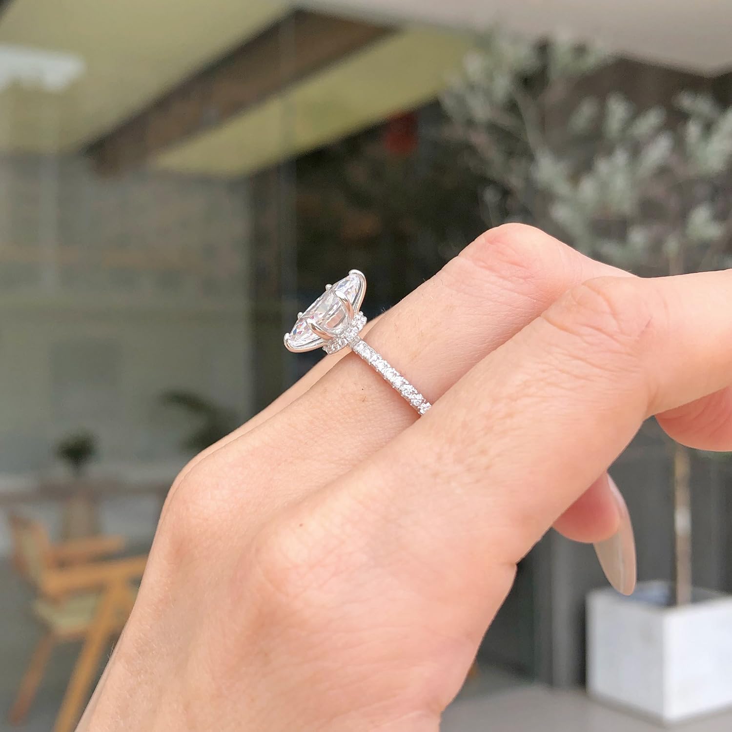 1.5CT Lab Grown Marquise Diamond Engagement Ring for Women - 18K White Gold Plated D Color VVS1 Clarity Promise/Wedding/Anniversary Ring - Perfect for Proposals, Bridal Jewelry & Special Occasions