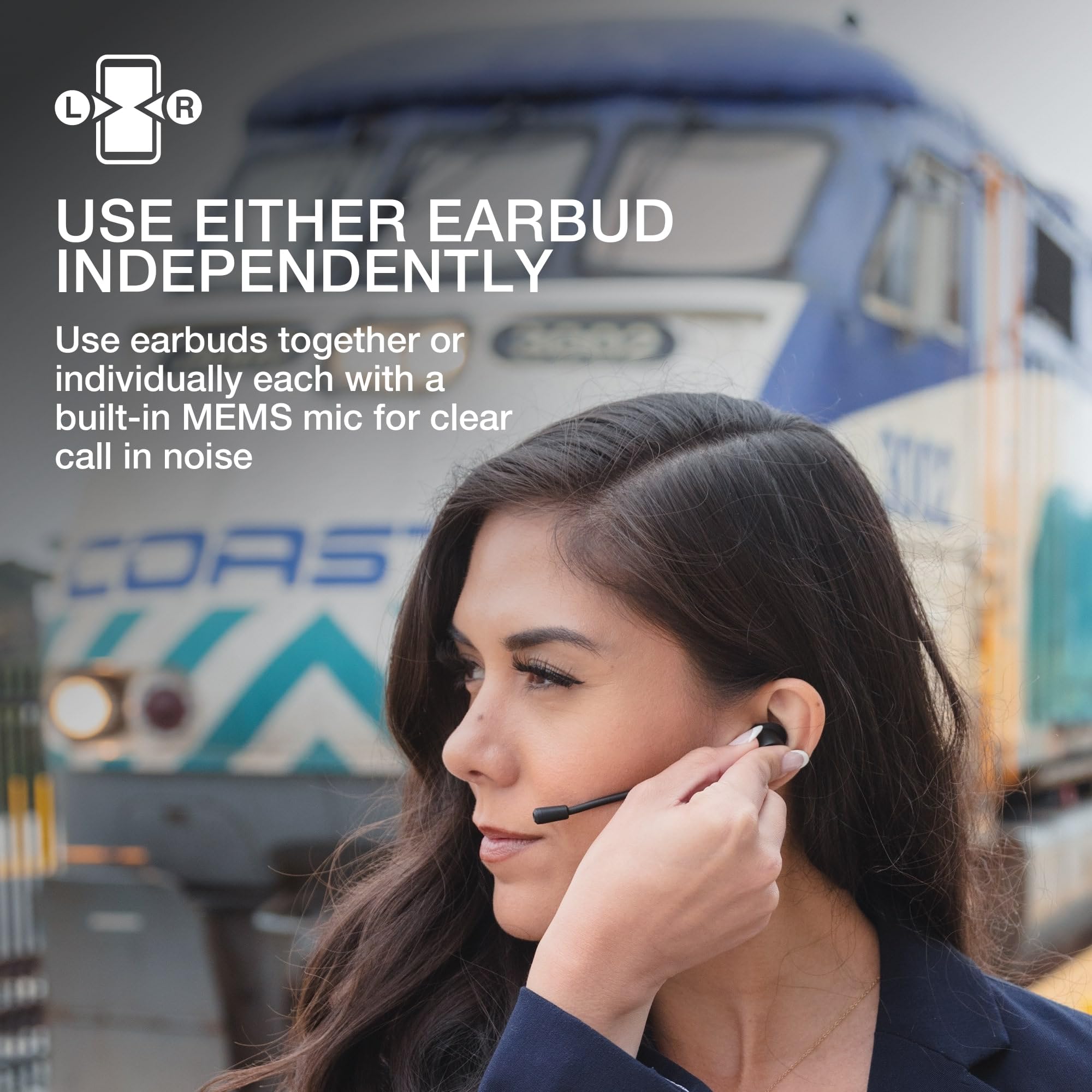JLab Work Buds - True Wireless Earbuds with Detachable Noise-Canceling Boom Mic (Black) | 55+ Hours Playtime, Bluetooth Multipoint, USB-C Charging Dock | Perfect for Remote Work, Video Calls & Office Use