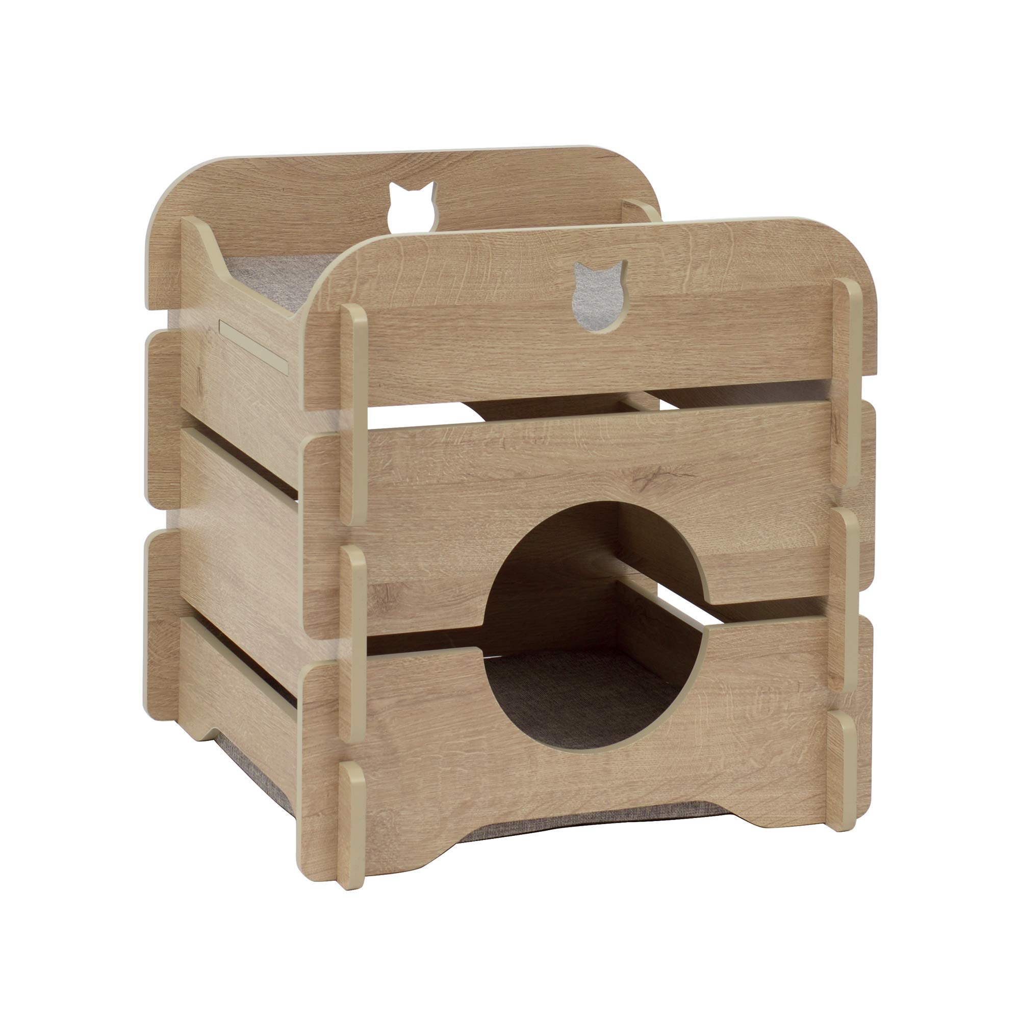 Premium Vesper Lounger Cat Tree with Cozy Hideout - Multi-Level Scratching Post & Perch for Indoor Cats - Perfect for Play, Rest & Climbing in Home or Apartment