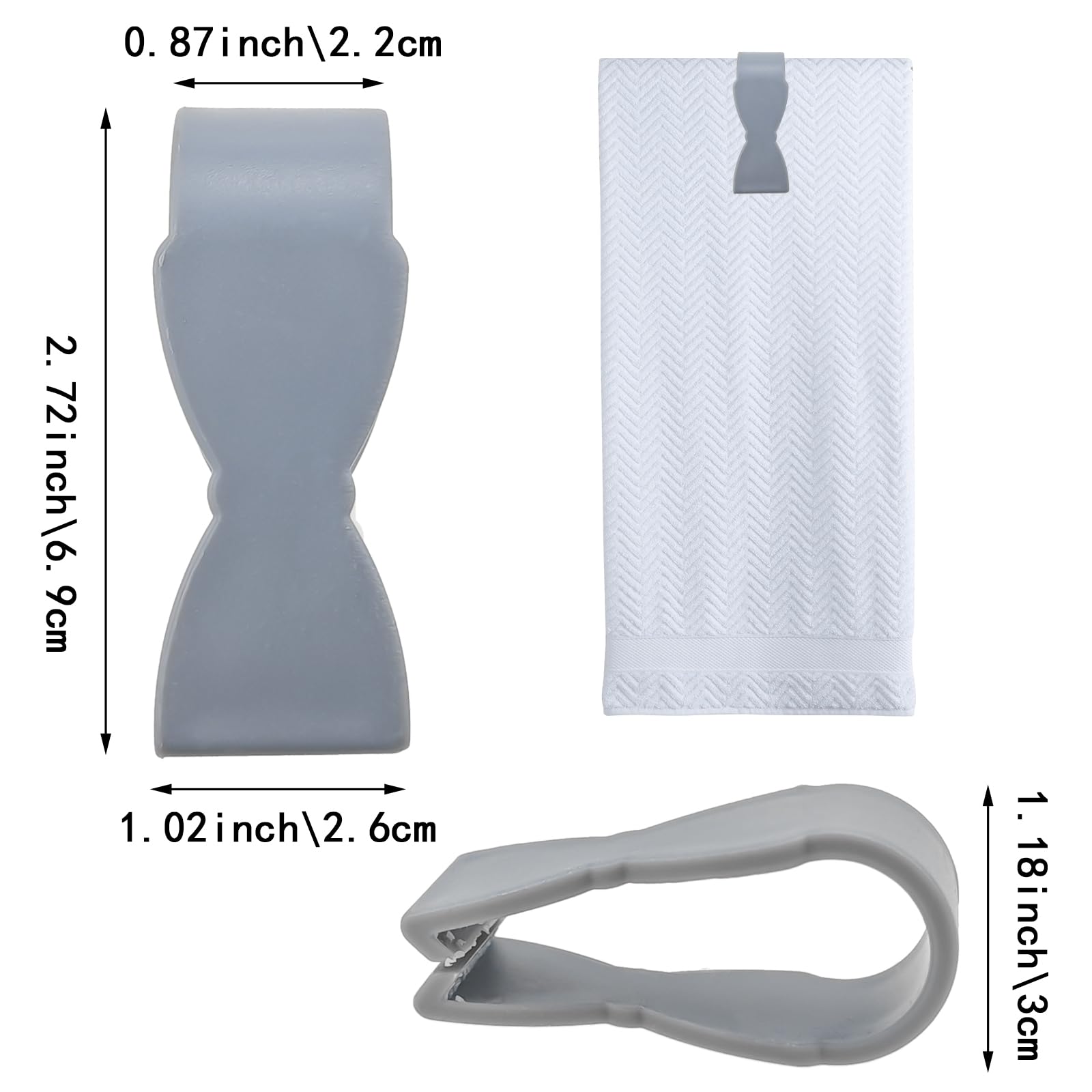 8 Pack Versatile Hand Towel Clips for Kitchen, Oven, Bathroom, Dishwasher & Stove - Durable Towel Rack Accessories for Home & Office Use