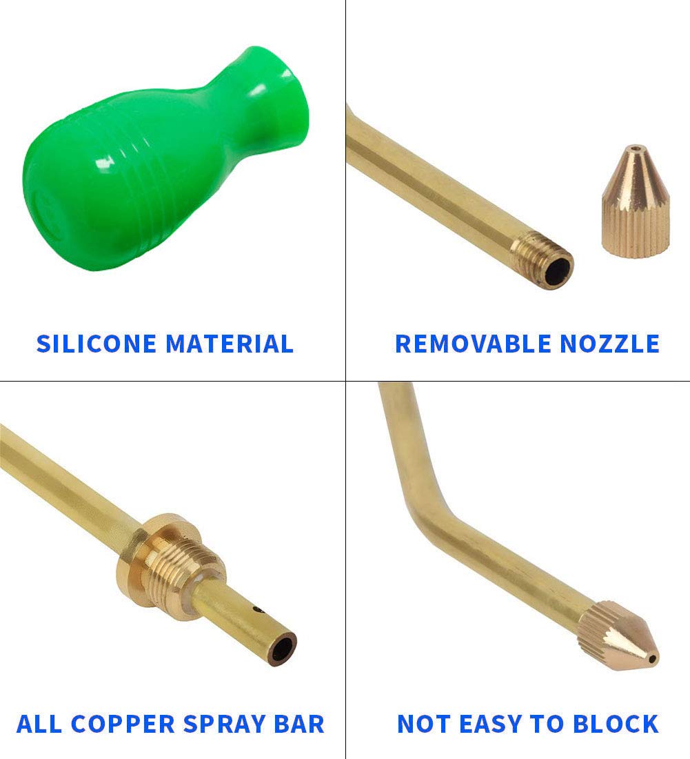 Organic Gardening Bulb Duster Powder Sprayer with Long Copper Tube - Garden Powder Applicator for Pest Control, Plant Care & Agricultural Supplies | Perfect for Home Gardens, Greenhouses & Farm Use