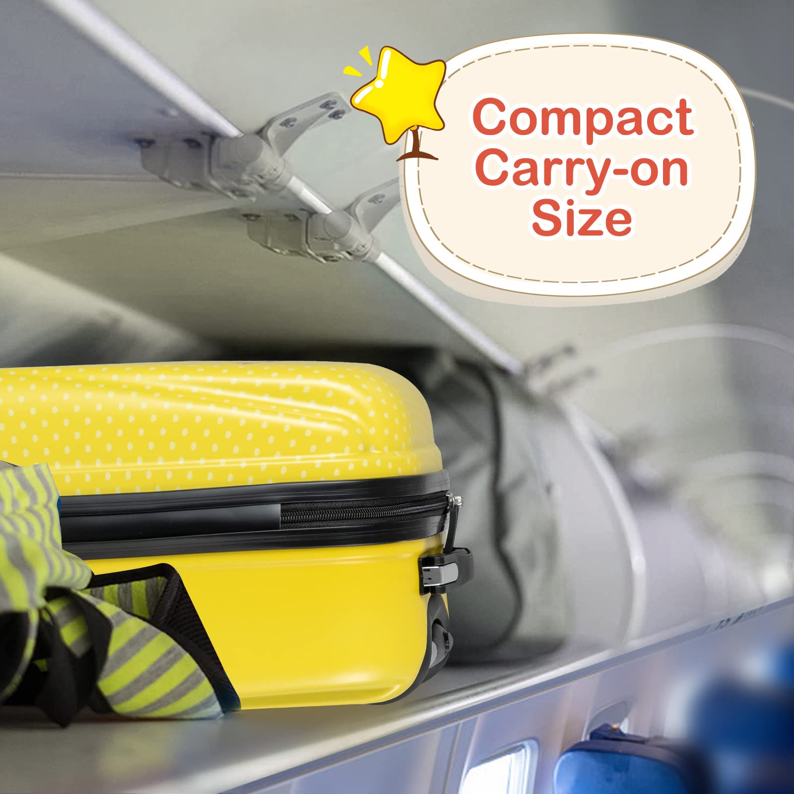 Olakids Kids Luggage Set - 12’’ Travel Backpack & 18’’ Wheeled Carry-On Suitcase for Boys & Girls, 2-Piece Spinner Trolley Set with Wheels, Perfect Gift for Toddlers (Yellow Lion) - Ideal for Air Travel, Road Trips & School Use