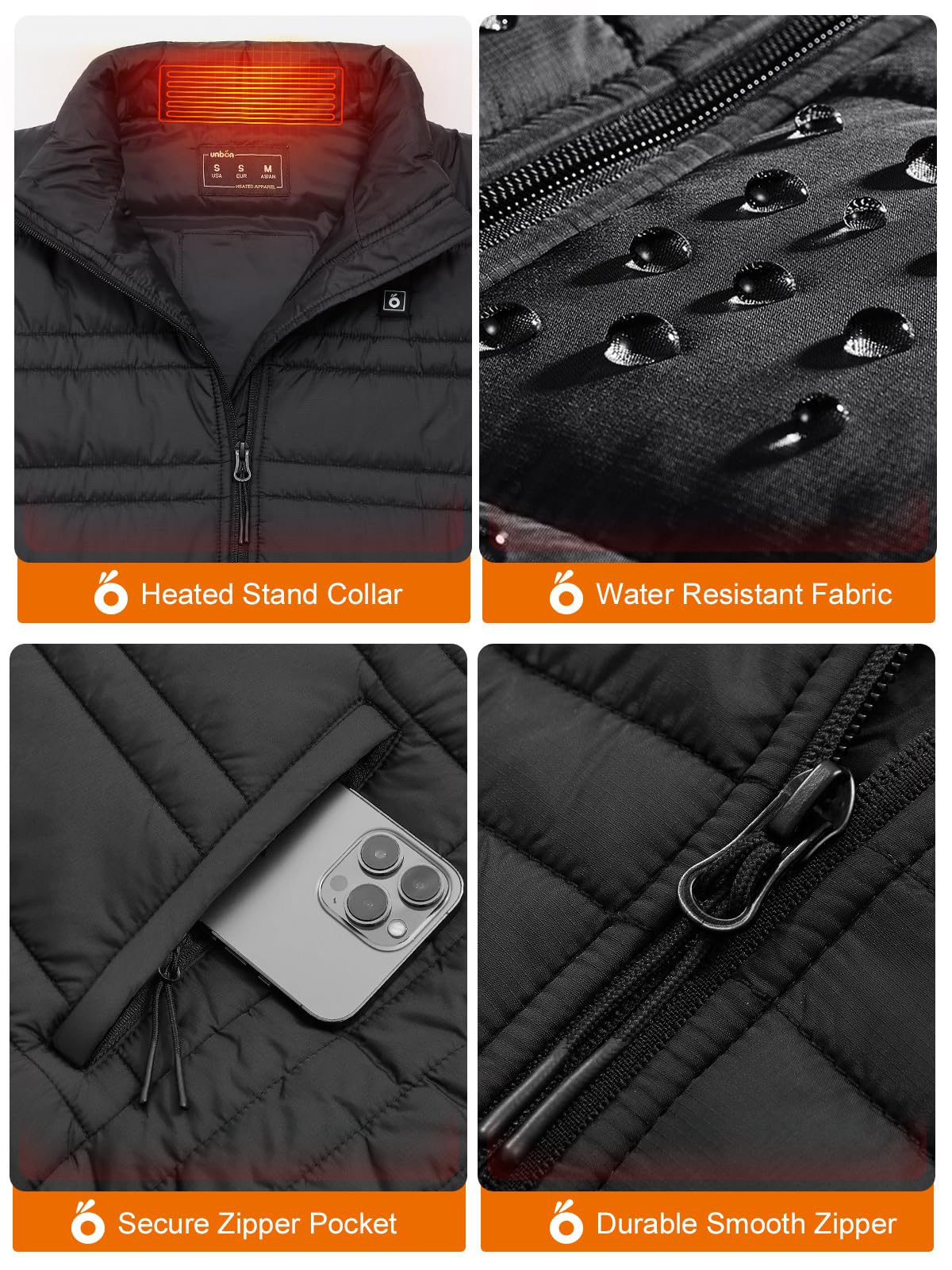 Rechargeable Heated Vest for Men - Lightweight Electric Heating Jacket with Battery Pack - Perfect for Winter Outdoor Activities, Hiking, and Camping